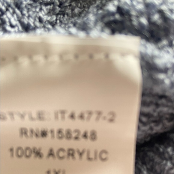 NEW W/Tag Talent Steel Blue Twisted Tie Sweater 2X Lightweight V-Neck - Picture 4 of 6